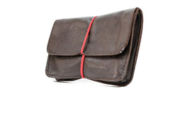 Men's brown leather tobacco pouch for men