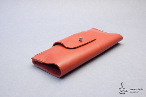 Glass leather case red