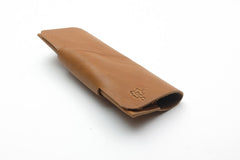 Vintage brown glass leather case