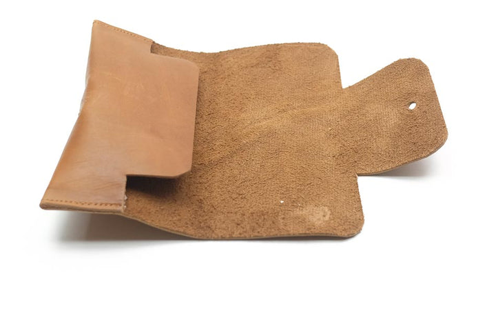 Vintage brown glass leather case