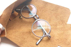 Vintage brown glass leather case