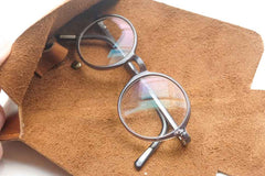 Vintage brown glass leather case