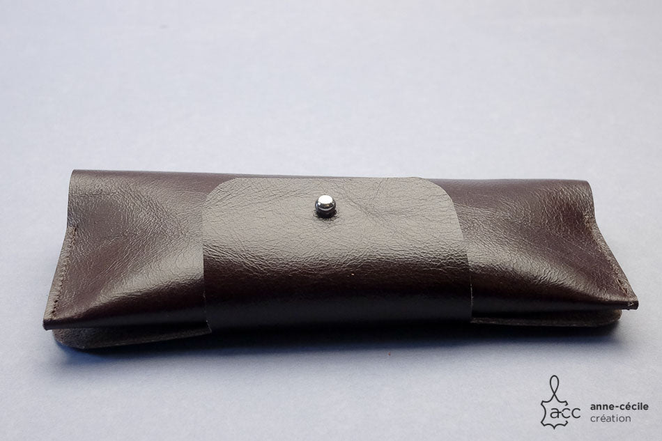 Brown glass leather case