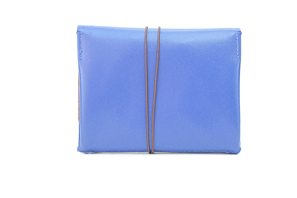 large money purse leather blue