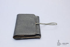 Grand porte-monnaie en cuir noir