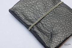 Grand porte-monnaie en cuir noir