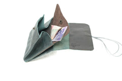 purse wallet money leather green