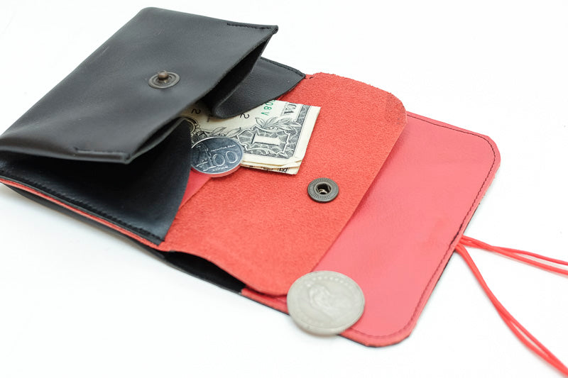 Big money purse wallet leather black