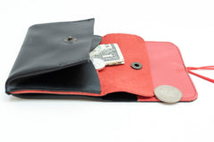 Big money purse wallet leather black