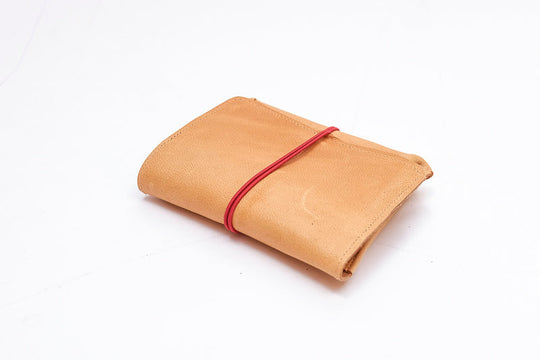 orange leather purse