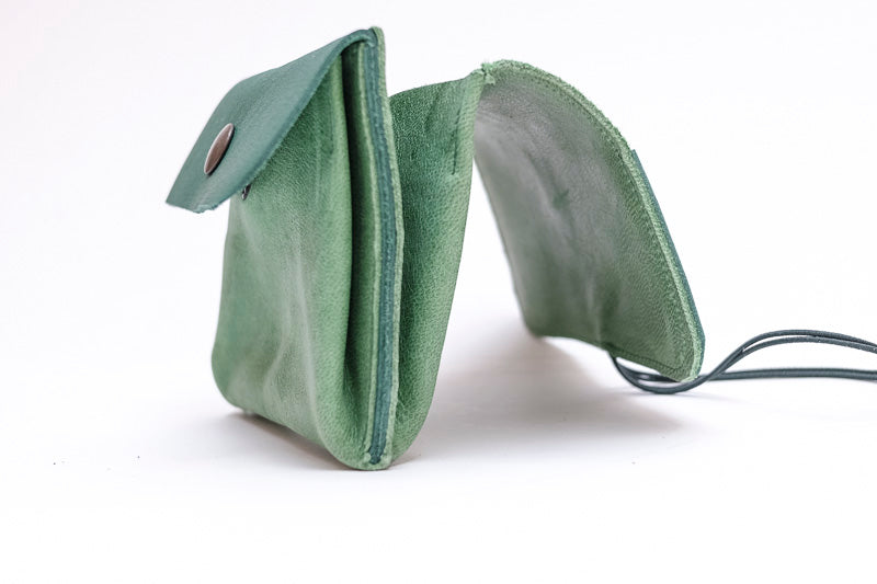 Large leather purse green