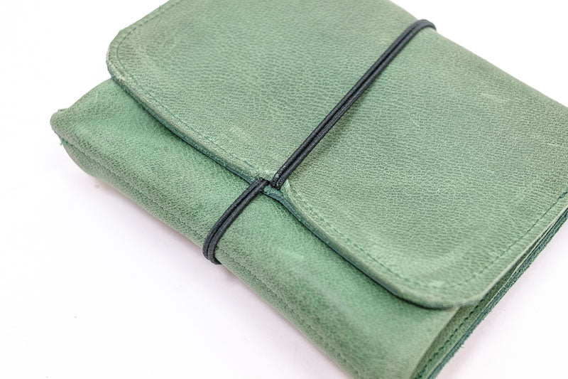 Large leather purse green