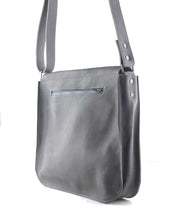 Large bag women leather grey