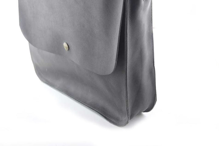 Large bag women leather grey