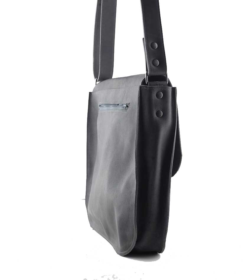 Large bag women leather grey