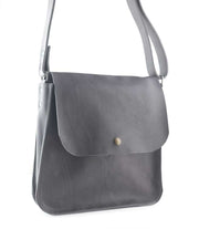 Large bag women leather grey