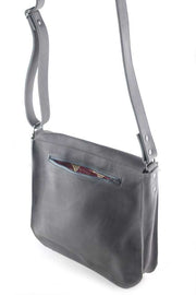 Large bag women leather grey