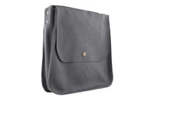Large bag women leather grey