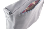 Large bag women leather grey