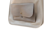 Big handbag leather beige pouch