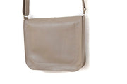 Big handbag leather beige pouch
