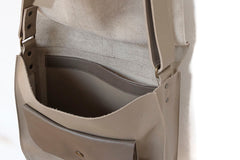 Big handbag leather beige pouch