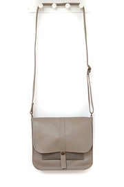 Big handbag leather beige pouch
