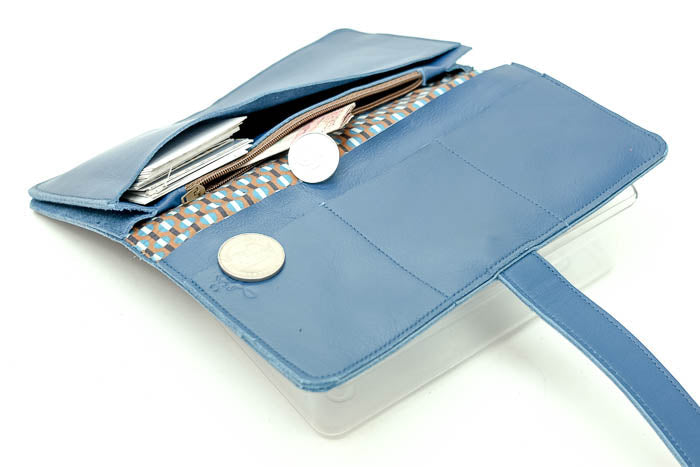 organizer leather for women blue