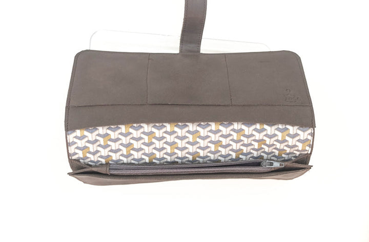 organiseur marron en cuir pour sac