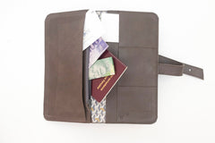 organiseur marron en cuir pour sac