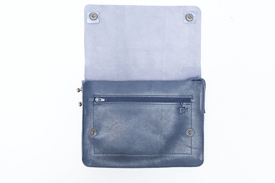 small bag blue leather