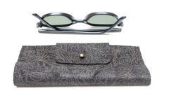 Poche à lunettes en cuir noir