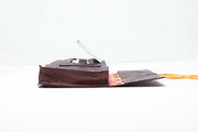 Recycled brown leather tobacco pouch