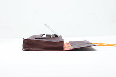 Recycled brown leather tobacco pouch