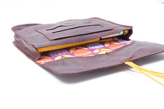 Recycled brown leather tobacco pouch