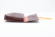 Recycled brown leather tobacco pouch