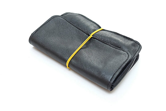 tobacco pouch black leather