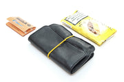 tobacco pouch black leather