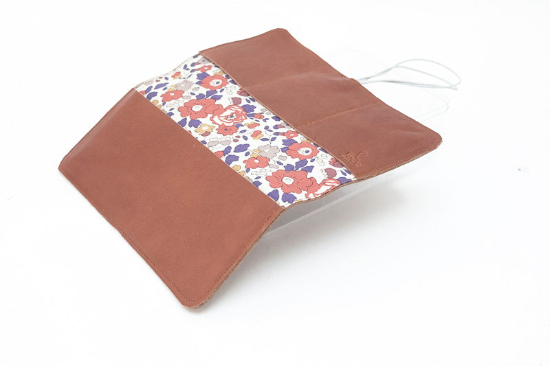 wallet brown leather checkbook 