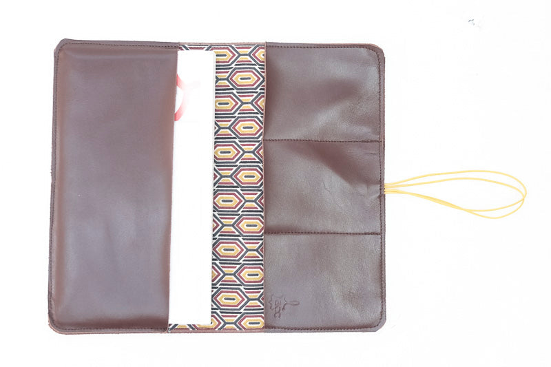 wallet checkbook brown leather
