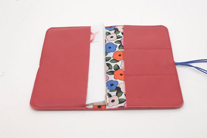 Porte-chéquier en cuir rouge