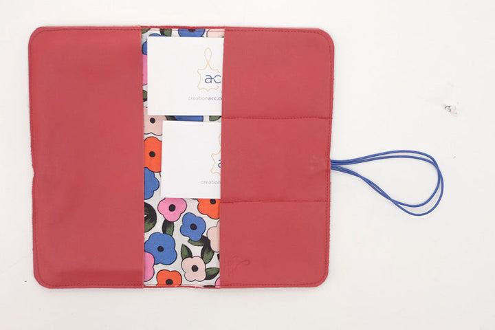 Porte-chéquier en cuir rouge