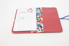 Porte-chéquier en cuir rouge