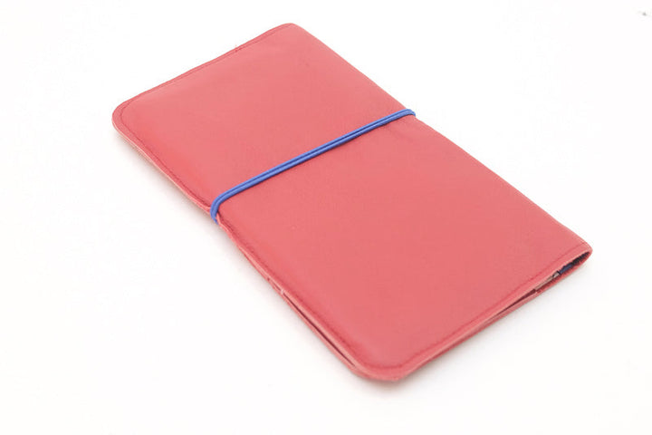 Porte-chéquier en cuir rouge