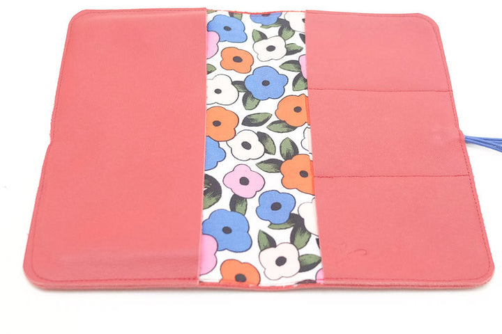 Porte-chéquier en cuir rouge