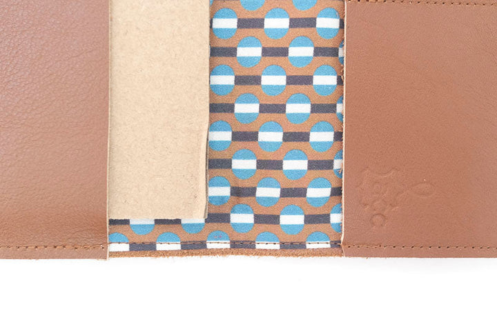 Porte-chéquier long en cuir cognac