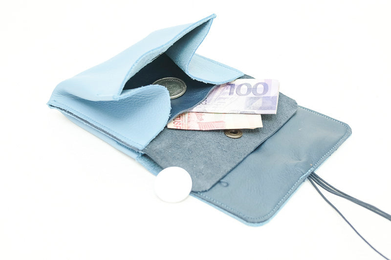 Big purse wallet blue women