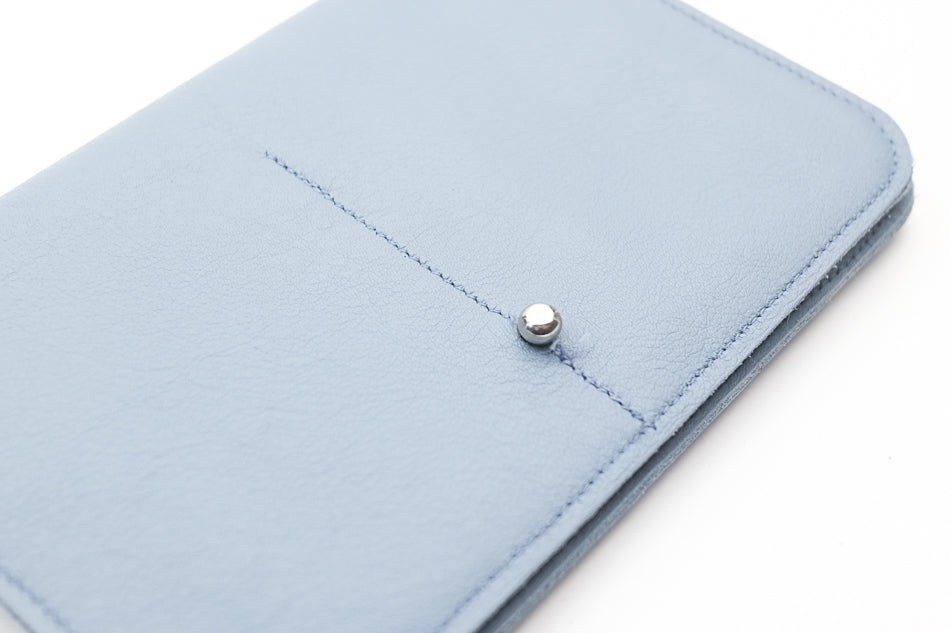 light blue leather wallet