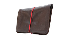 Brown leather wallet with purse