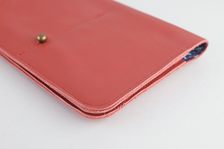 handcrafted leather wallet red